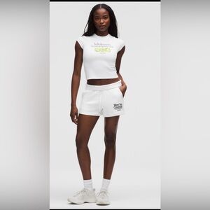 Lululemon Organic Cotton Baby Tee *Graphic Club White Size XL NWT